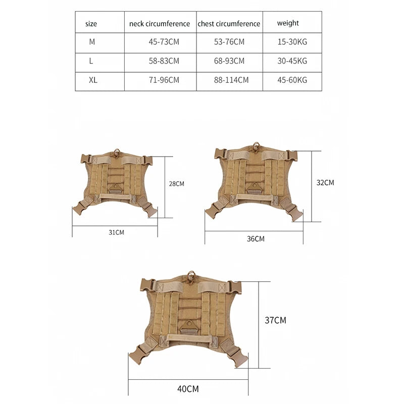 Tactical Dog Harness Military Vest